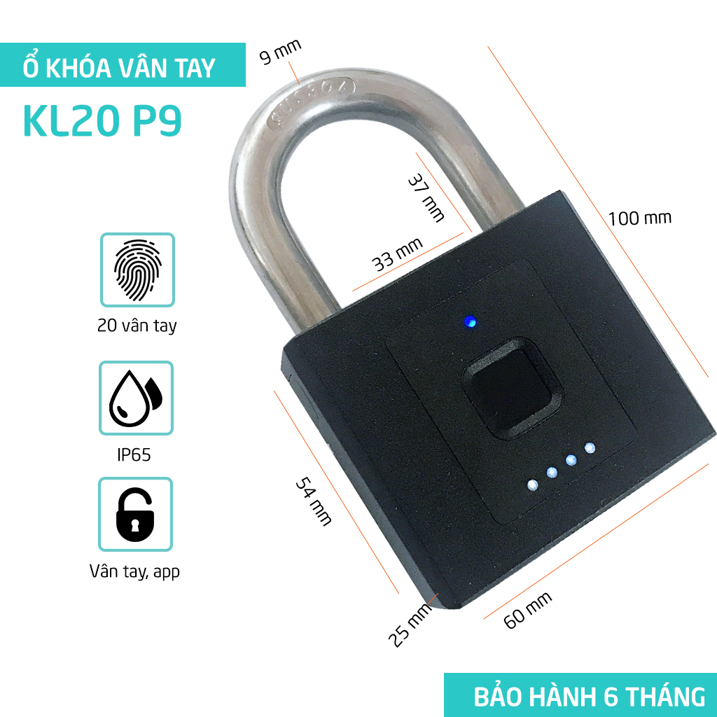 Ổ Khoá Vân Tay Bluetooth Lớn KL20 (P9)