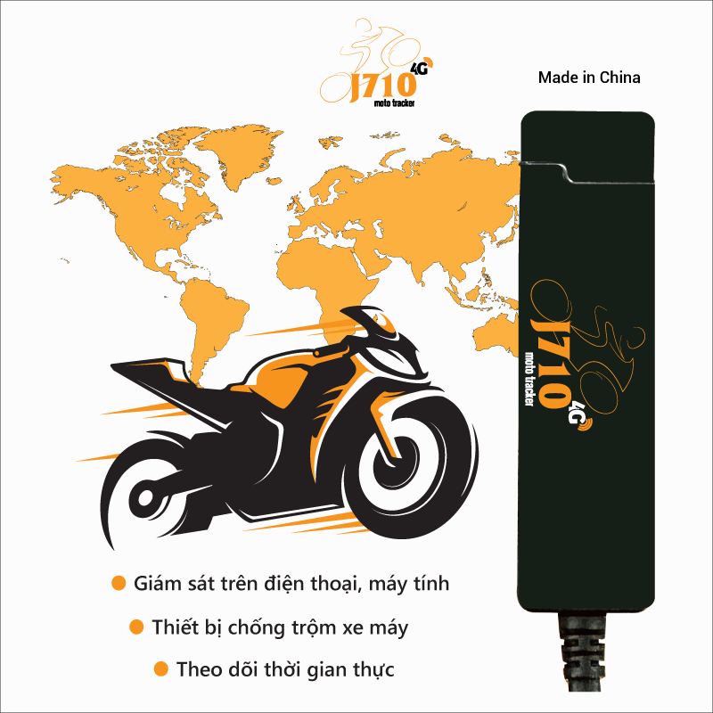 Chống trộm xe máy bằng GPS 4G J710