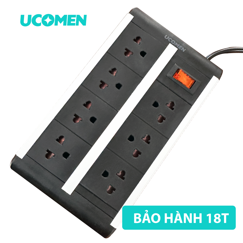 Ổ Cắm Điện Cao Cấp An Toàn 7 lỗ Ucomen PMS-VNC-07KSG