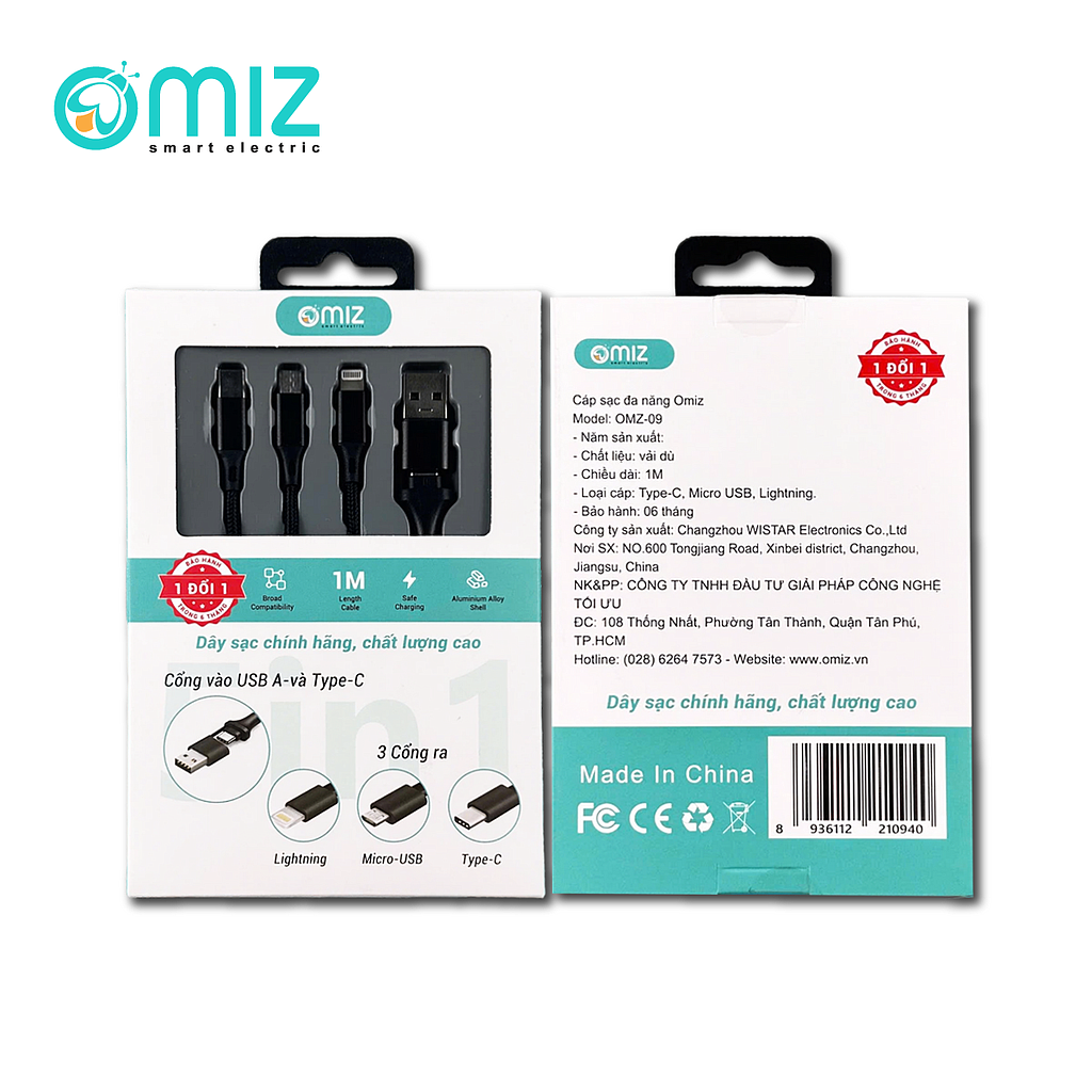 Cáp sạc đa năng Omiz OMZ-09 (sao chép)